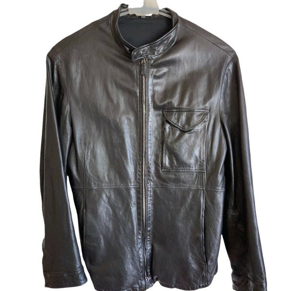 Giorgio Armani Borgo Jacket Size 56 Lamb Leather - Picture 1 of 9